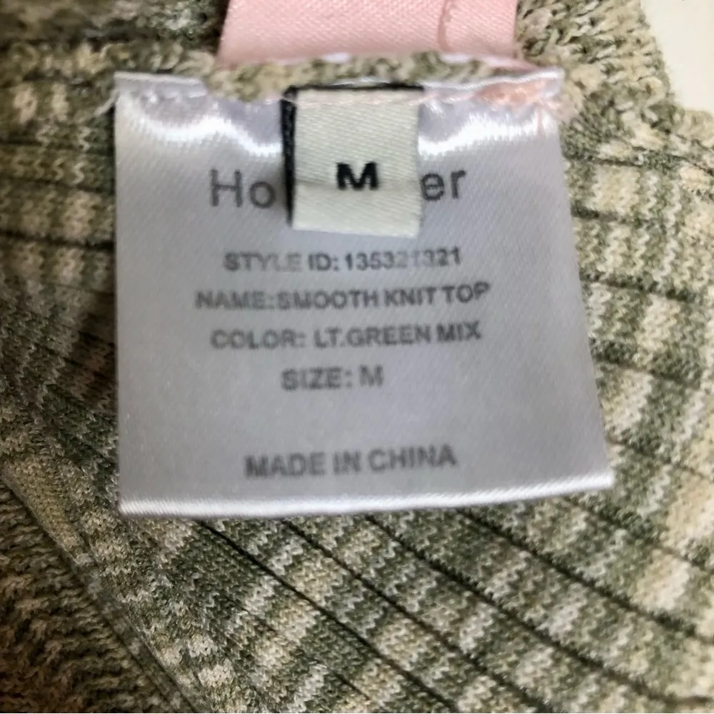 Holzweiler Knit Polo Collar Top Short Sleeve Green Spacedye Smooth Preppy sz Med - Image 15