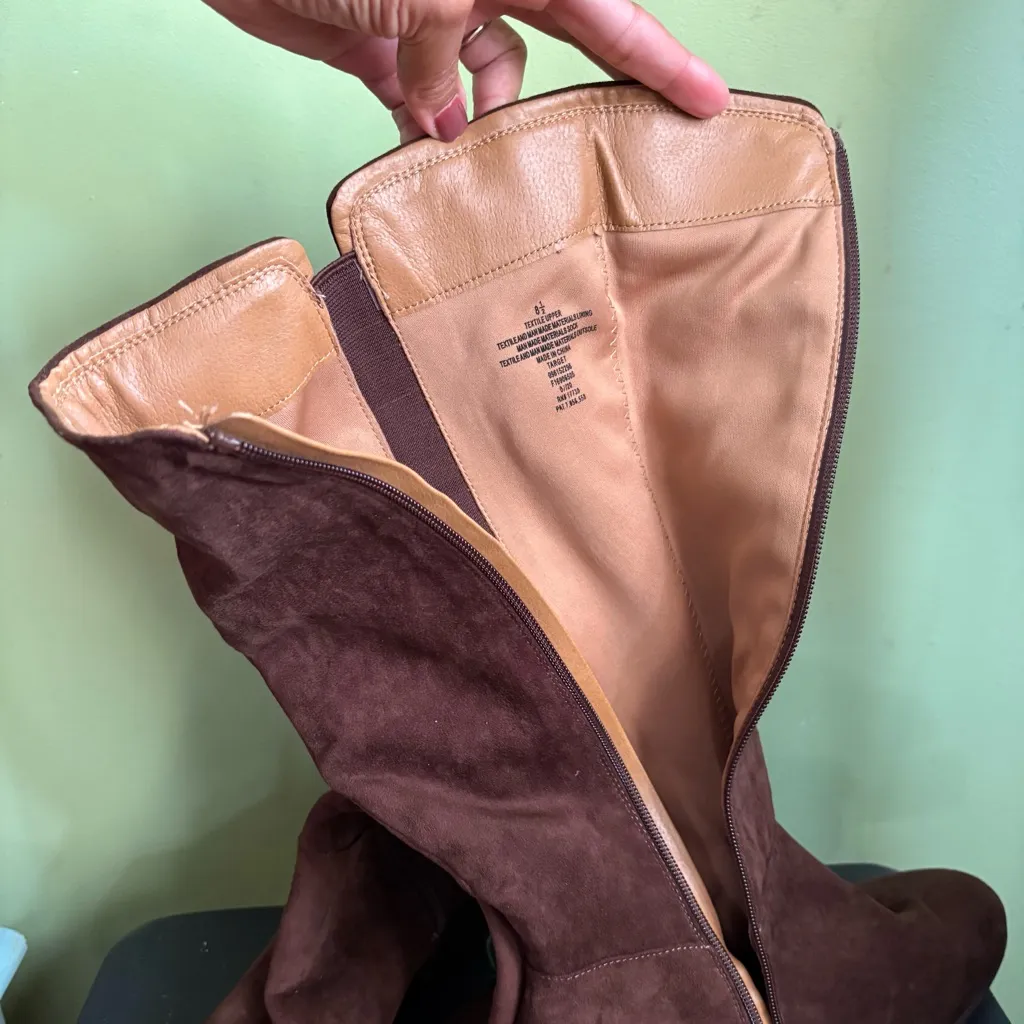 Vegan Suede Tall Boots NWOB - Image 5