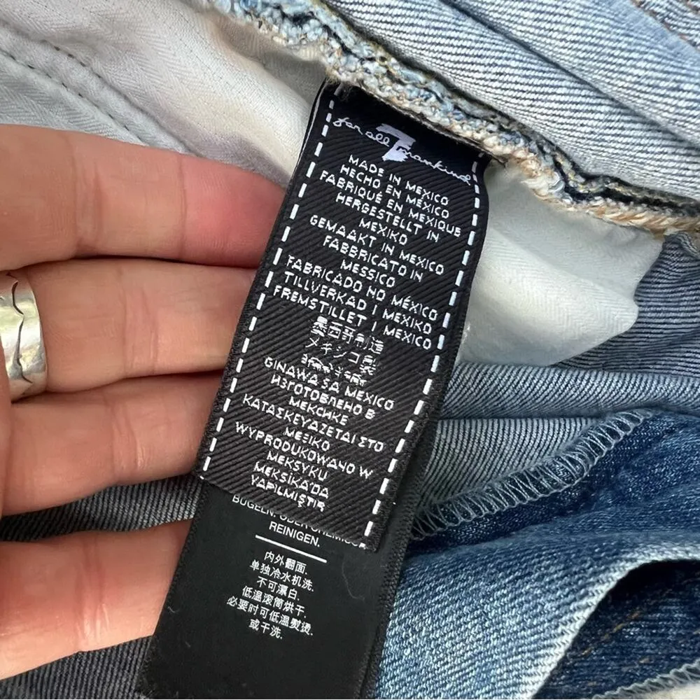 7 For All Mankind Alexa High Waist Crop Wide Leg Jeans In Lakeside Size 32 - Image 6