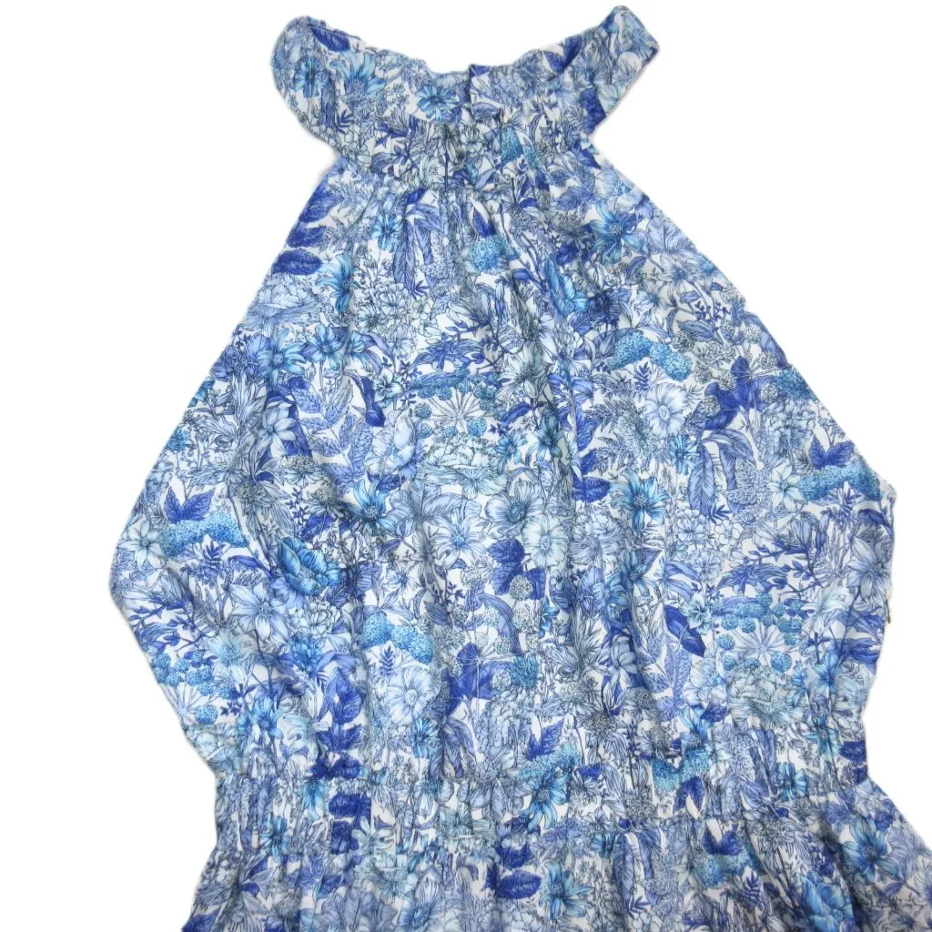 NWT Tuckernuck Hyacinth House Heidi Midi in Blue Floral Cotton High Neck Dress M Size M - Image 5