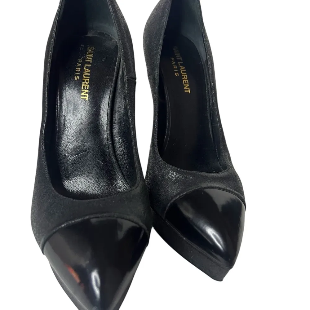 Saint Laurent  black shimmer heels 38 1/2 - Image 3