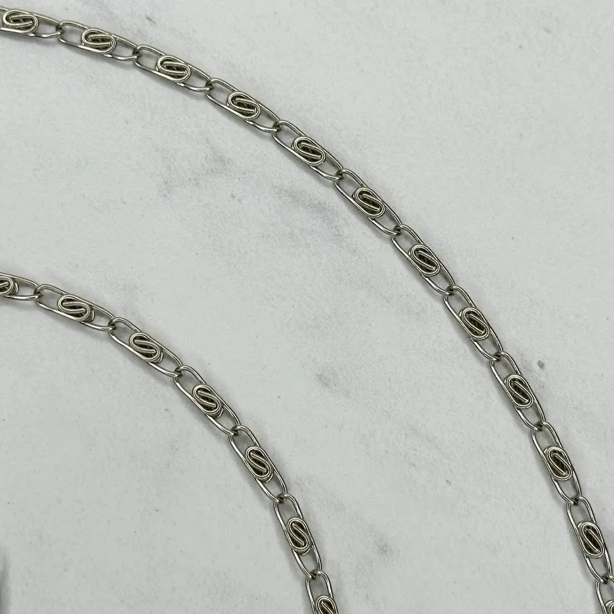 Silver Tone Swirl Chain Purse Strap 47" Crossbody Bag Replacement ✨ - Image 4