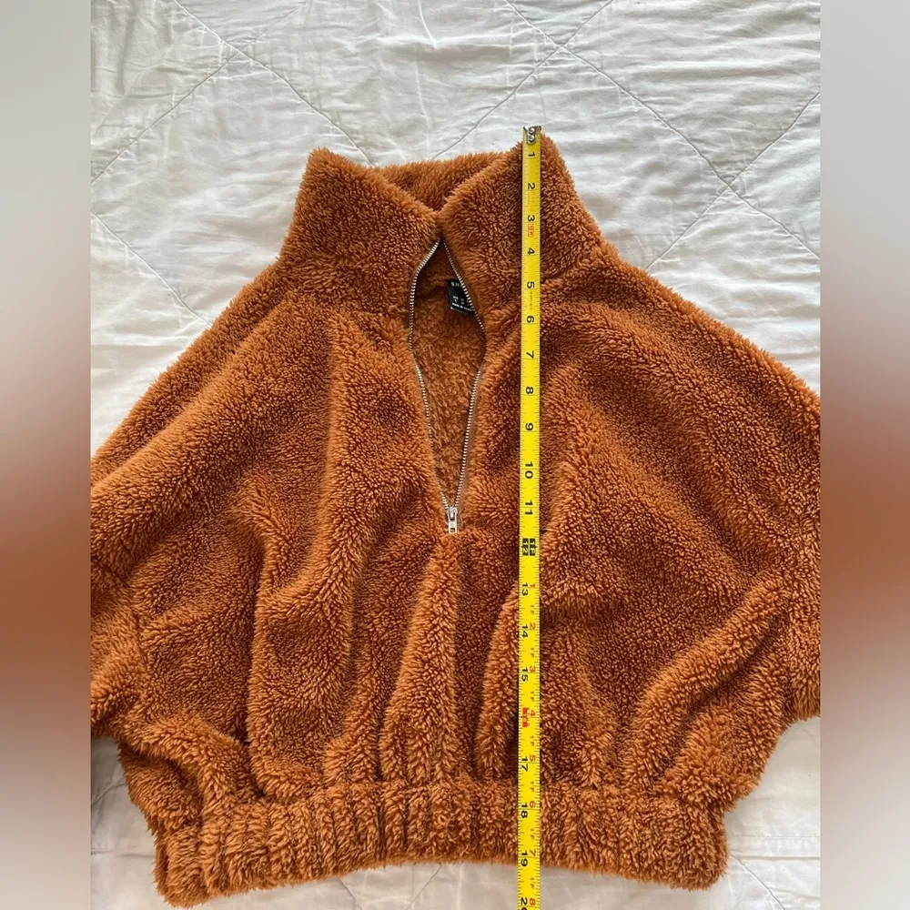 Cozy cropped brown half zip - Image 5