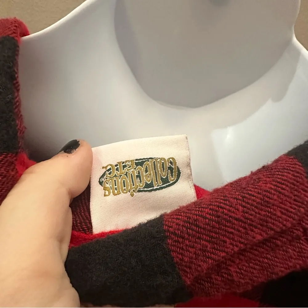 VTG Collections Etc XXL Red Black Lumberjack Flannel Womens Casual Button Up Size 2X - Image 3