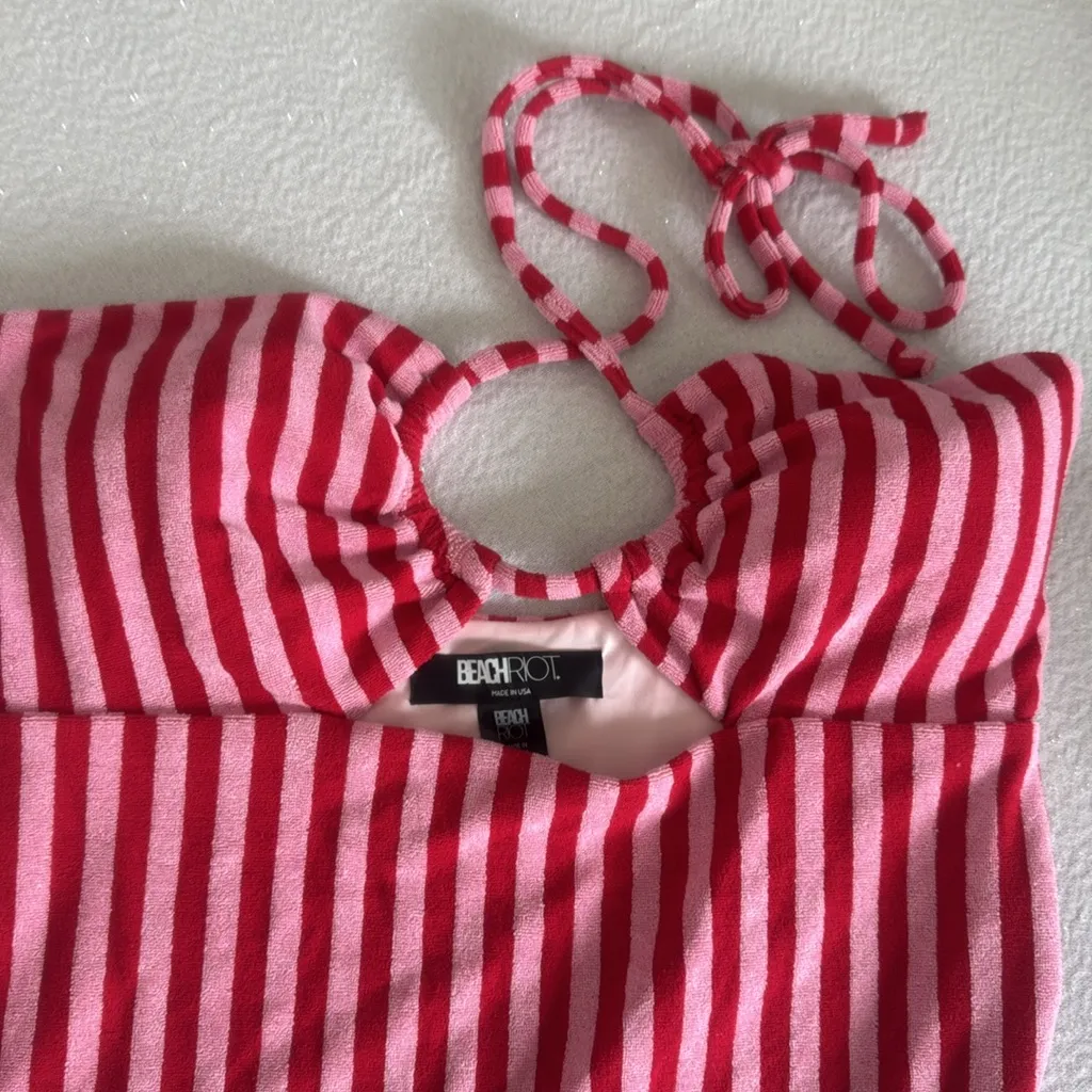 BEACH RIOT LIMITED EDITION Phoenix One Piece Candy Cane Stripe Terry,Large, $168 - Image 9