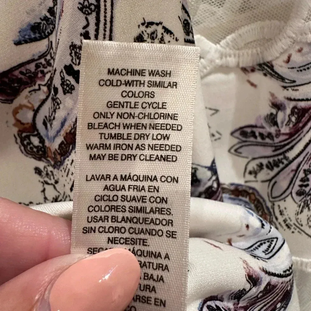 White House Black Market Dolman Sleeve Lace Boho Lace Up Paisley Size Small S - Image 12