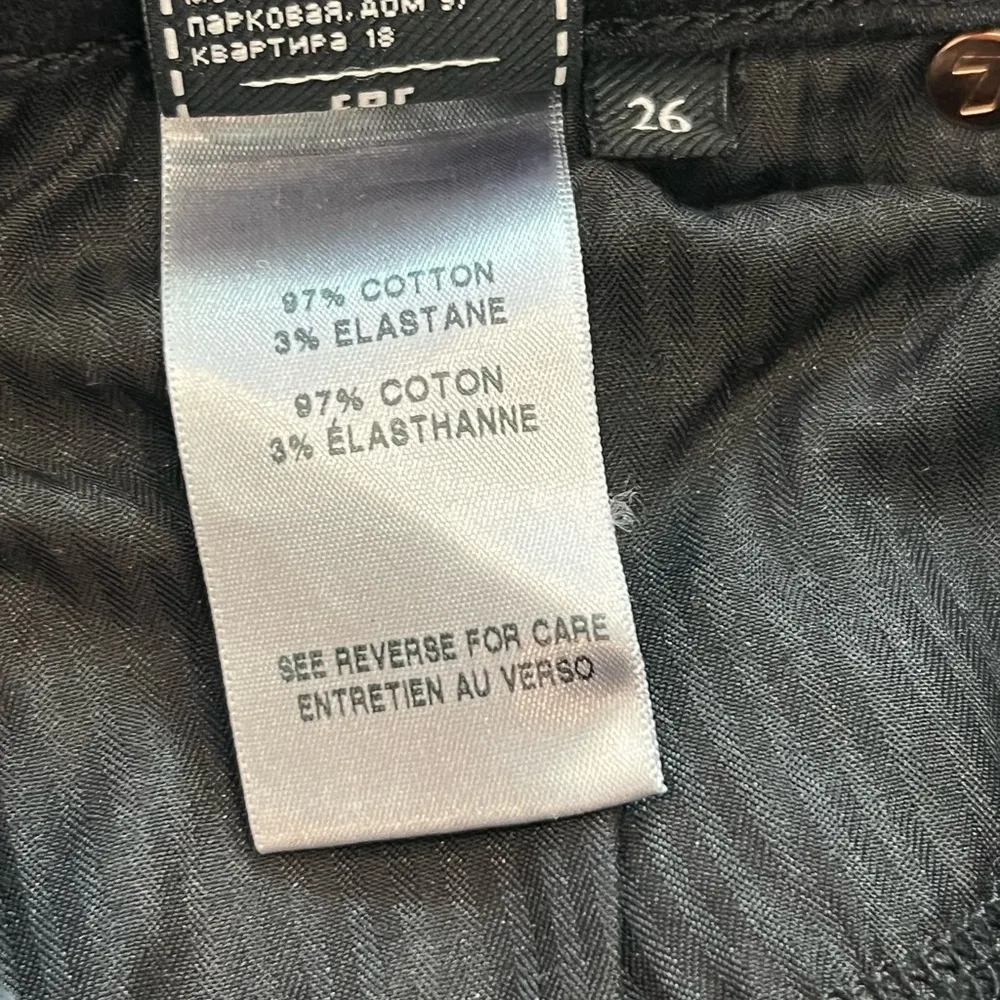 7 for All Mankind High Waist Slim Kick Jeans Black Size 26 Cropped Flare - Image 9