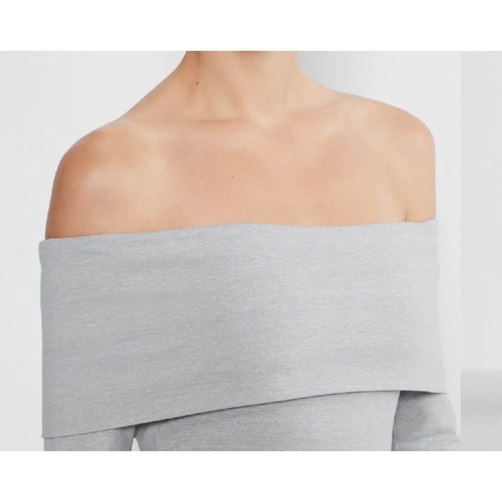 ARITZIA Contour Deco Off Shoulders Gray Bodysuit M - Image 11