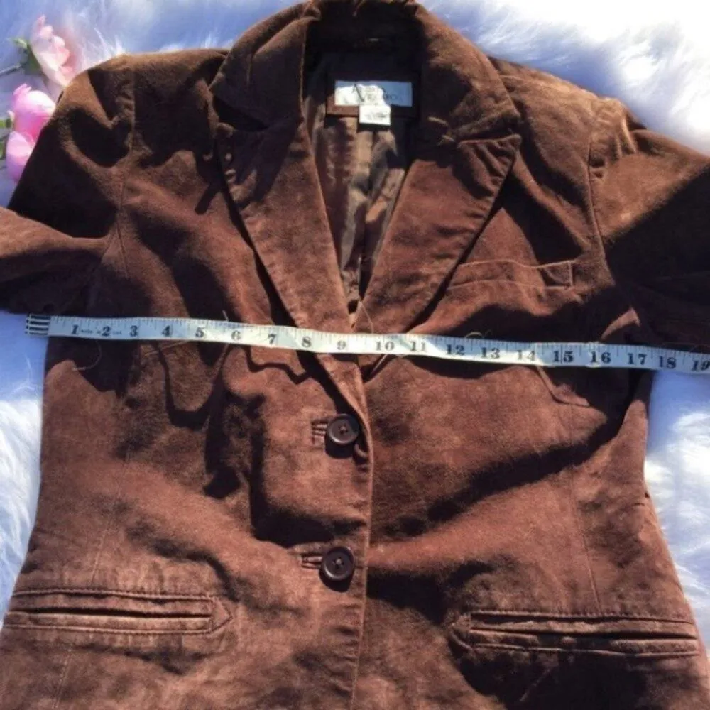 Andrea Viccaro Purple Leather Jacket Long Sleeve Size Small Retro Vintage Career - Image 3