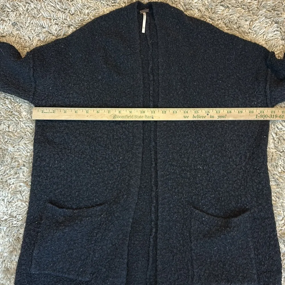 Free People Oversized Black Open Front Wool Blend Cardigan Size xsmall - Image 9