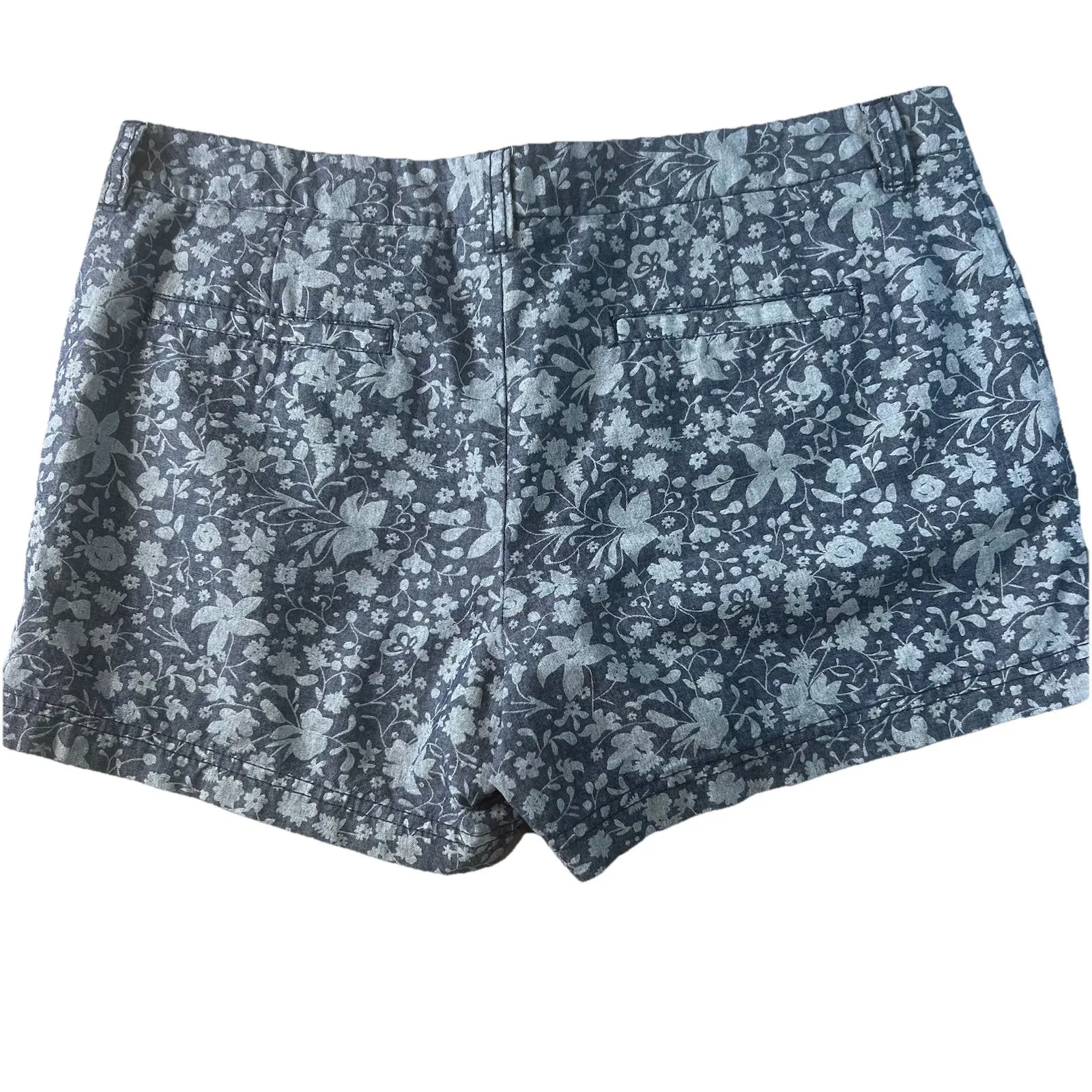 bcg Chino Floral Blue Shorts Summer Cotton Women's Size‎ 12 - Image 3