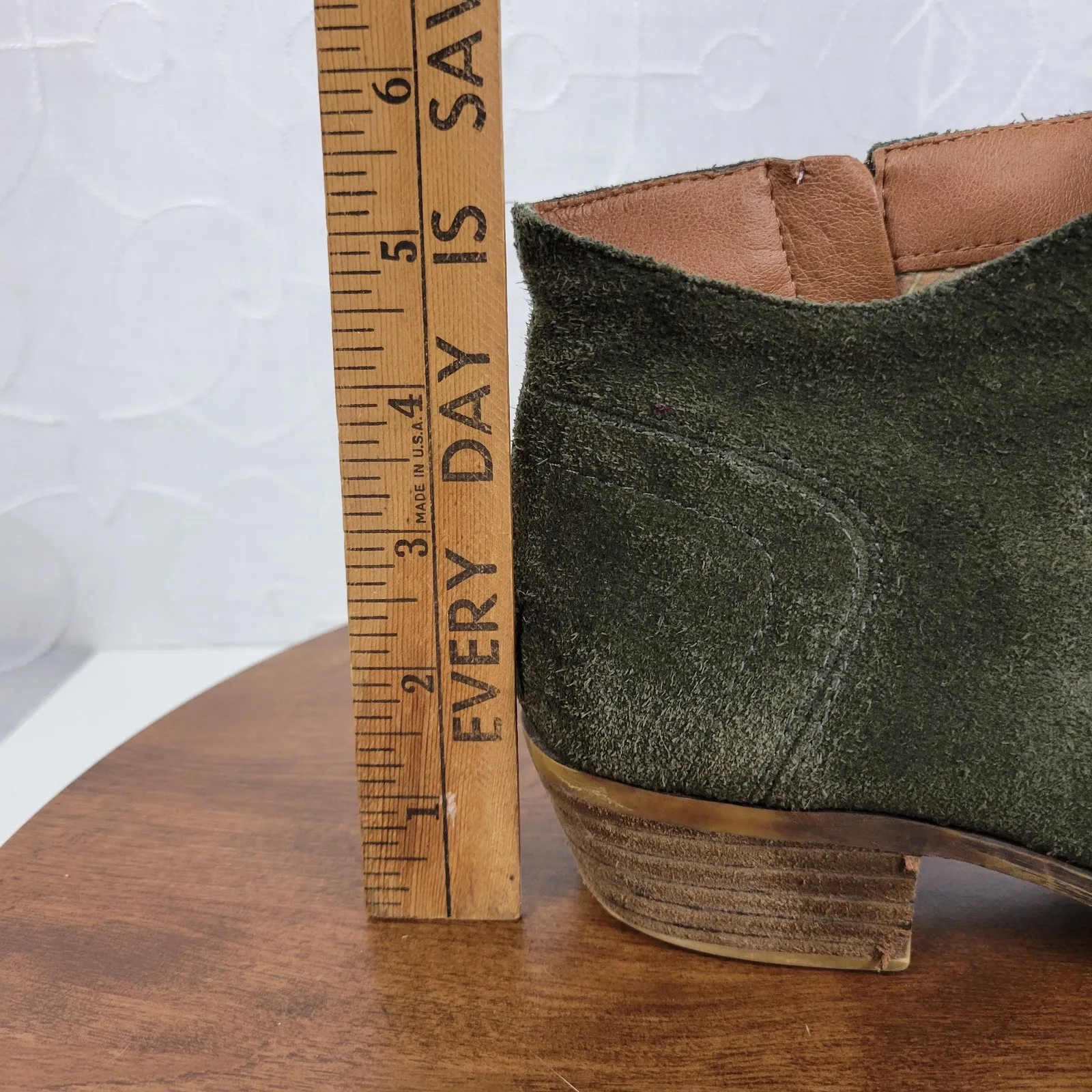 Lucky Brand Womens Brolley Bootie 7.5‎ Gray Suede Leather Zip Up Ankle Western - Image 4