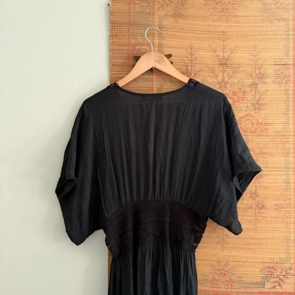 Aakaa Black Kimono Sleeve Duster - Image 12