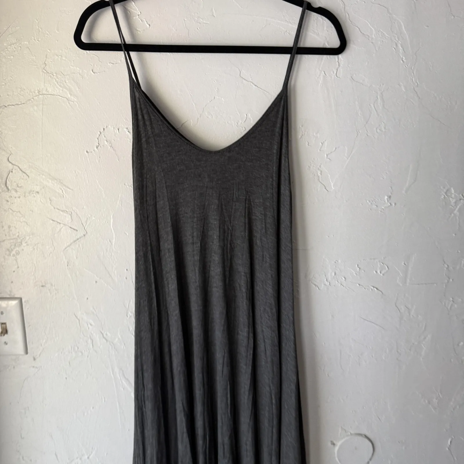Canari Dress Y2k Medium Gray‎ Black Handkerchief Hem USA Rayon Festival Artsy Gray - Image 2