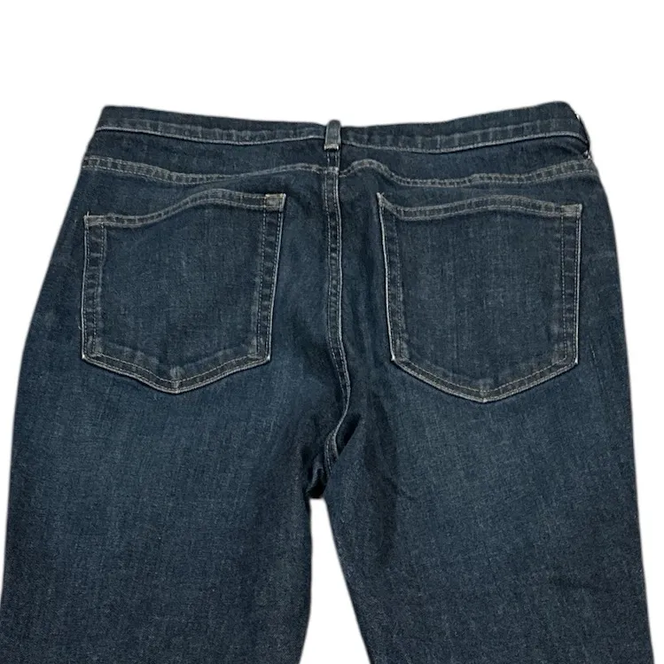 EVERLANE High Rise Waist Classic Dark Blue DENIM Women's Frayed hem Jeans 30 R - Image 5