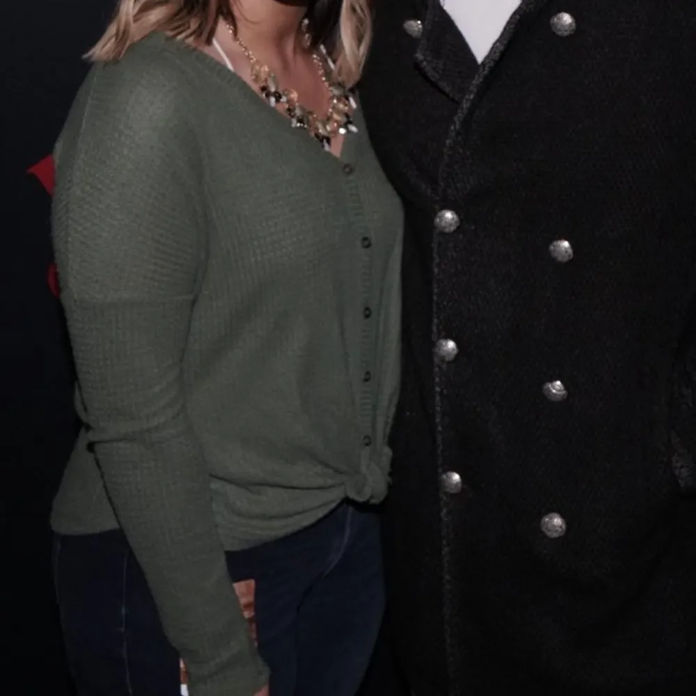 | Dark green waffle knit shirt - Image 3