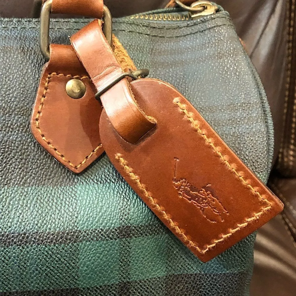 RALPH LAUREN Black Watch Plaid Speedy 30 Small Boston Tote Bag Vintage - Image 3