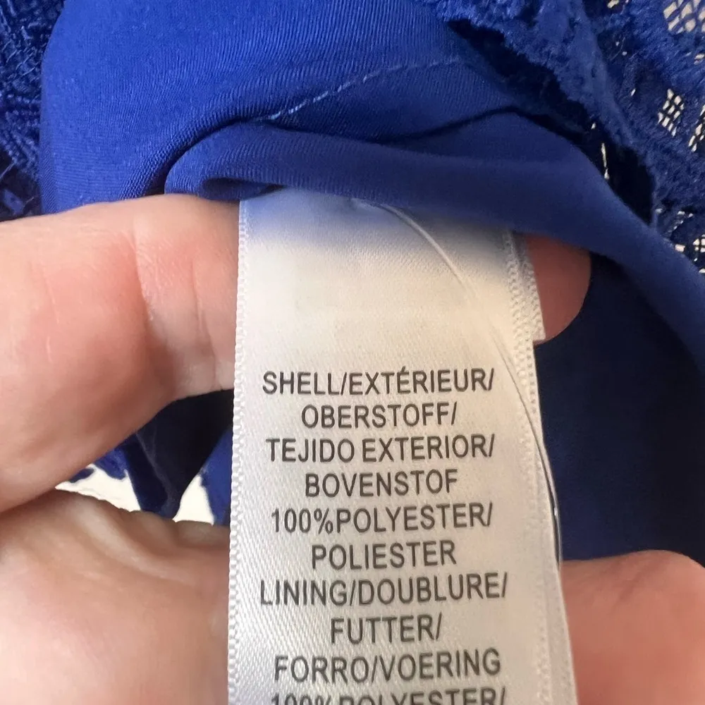 Adrianna Papell blue lace dress size 4 - Image 6