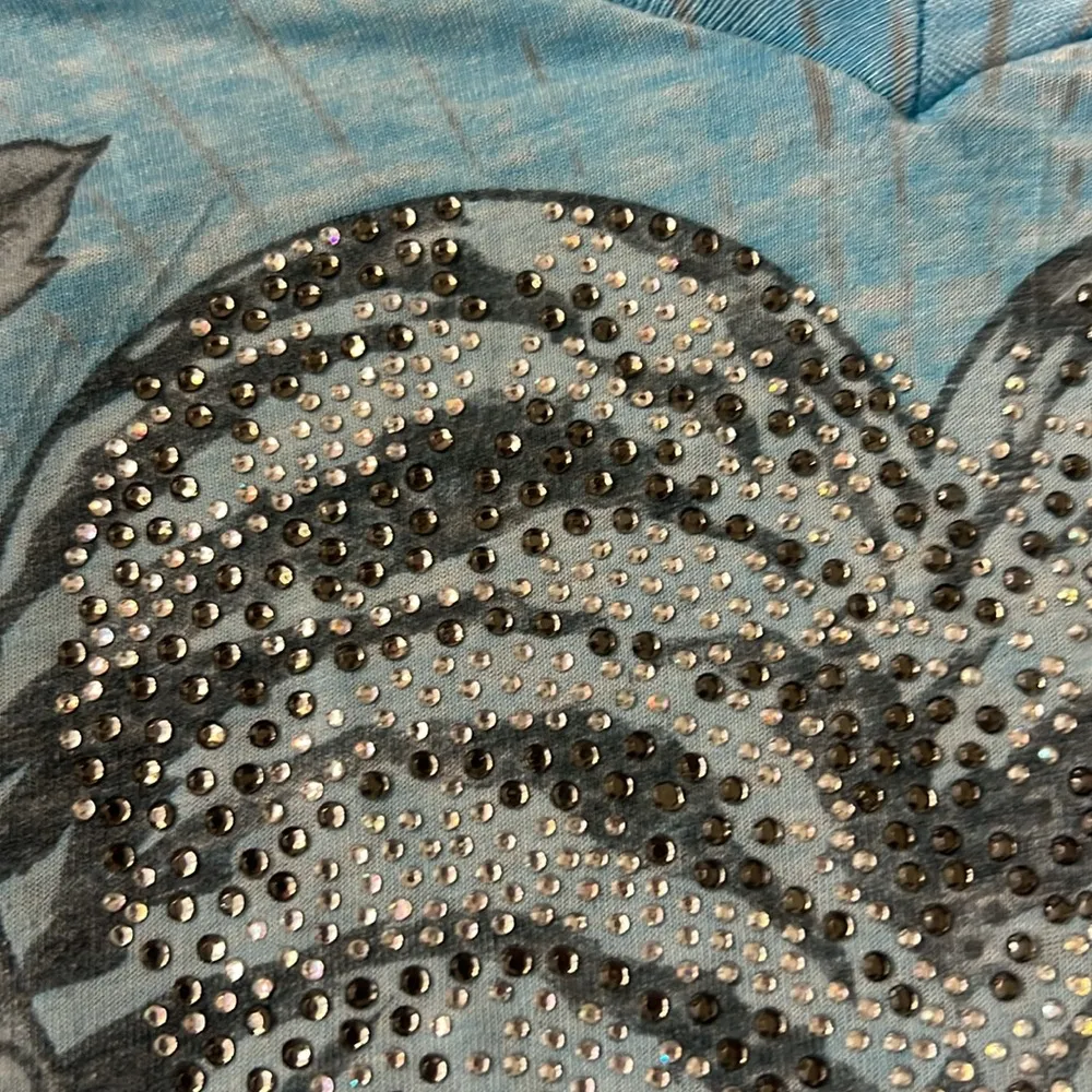 Women’s Y2K Bejeweled Blue Graphic Short Sleeve Top Size M Size M - Image 3