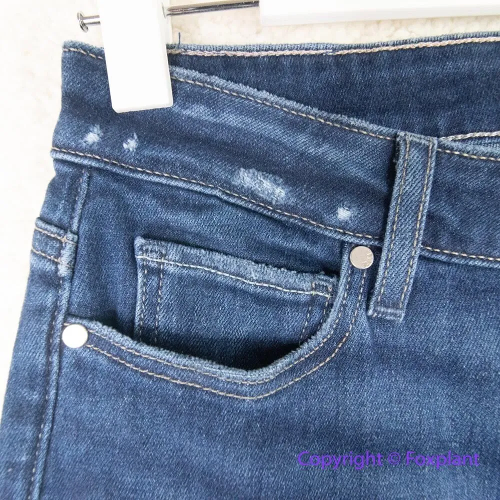 New! Paige Anthropologie Genevieve High-Rise Flare Jeans BEAMING MOON DISTRESSED - Image 9