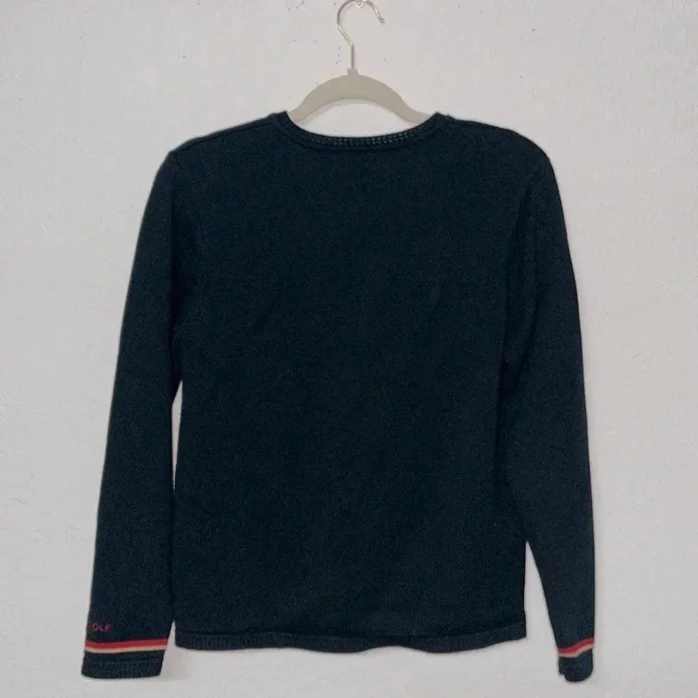 100% cotton Liz Claiborne sweater LizGolf knit pattern sweater detail neck hem - Image 13