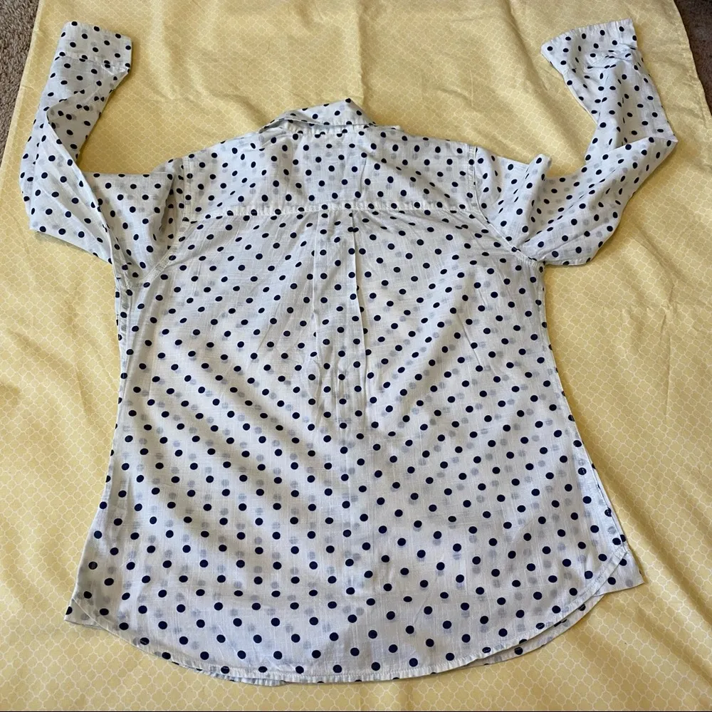 Sonoma Cream/Blue Polka Dot Long Sleeve Shirt - Image 3
