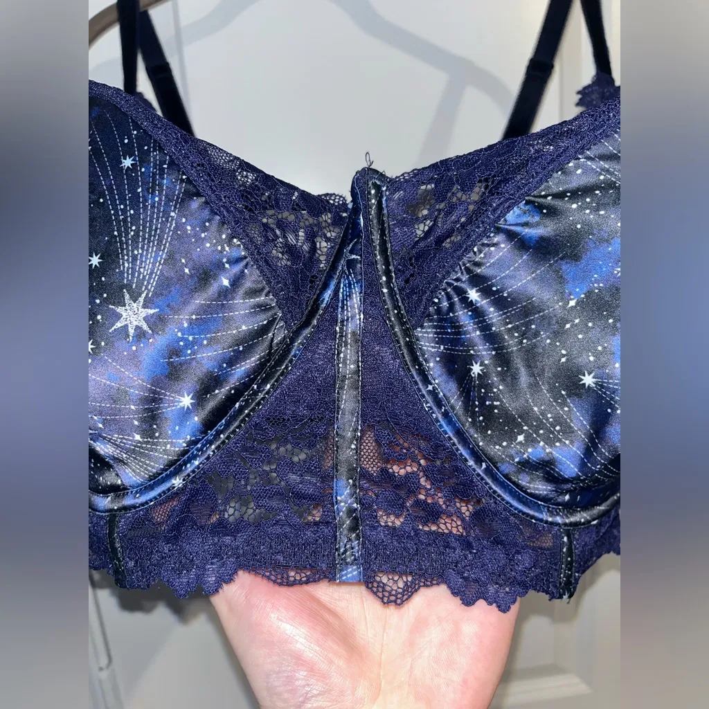 Adore Me Longline Balconette Contour Lace Trim Celestial Galaxy Corset 40H Bra - Image 5