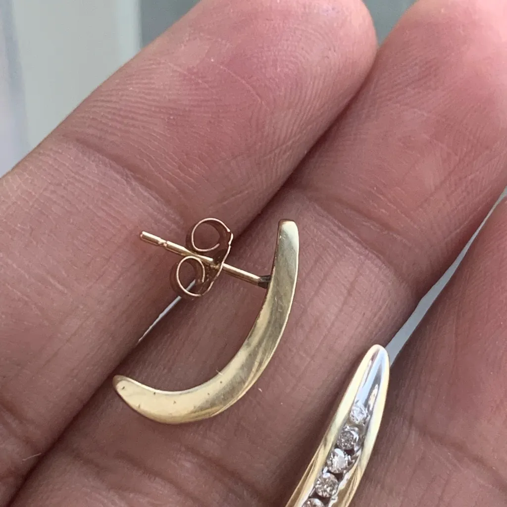 10k Gold Diamond Hoops - Image 3