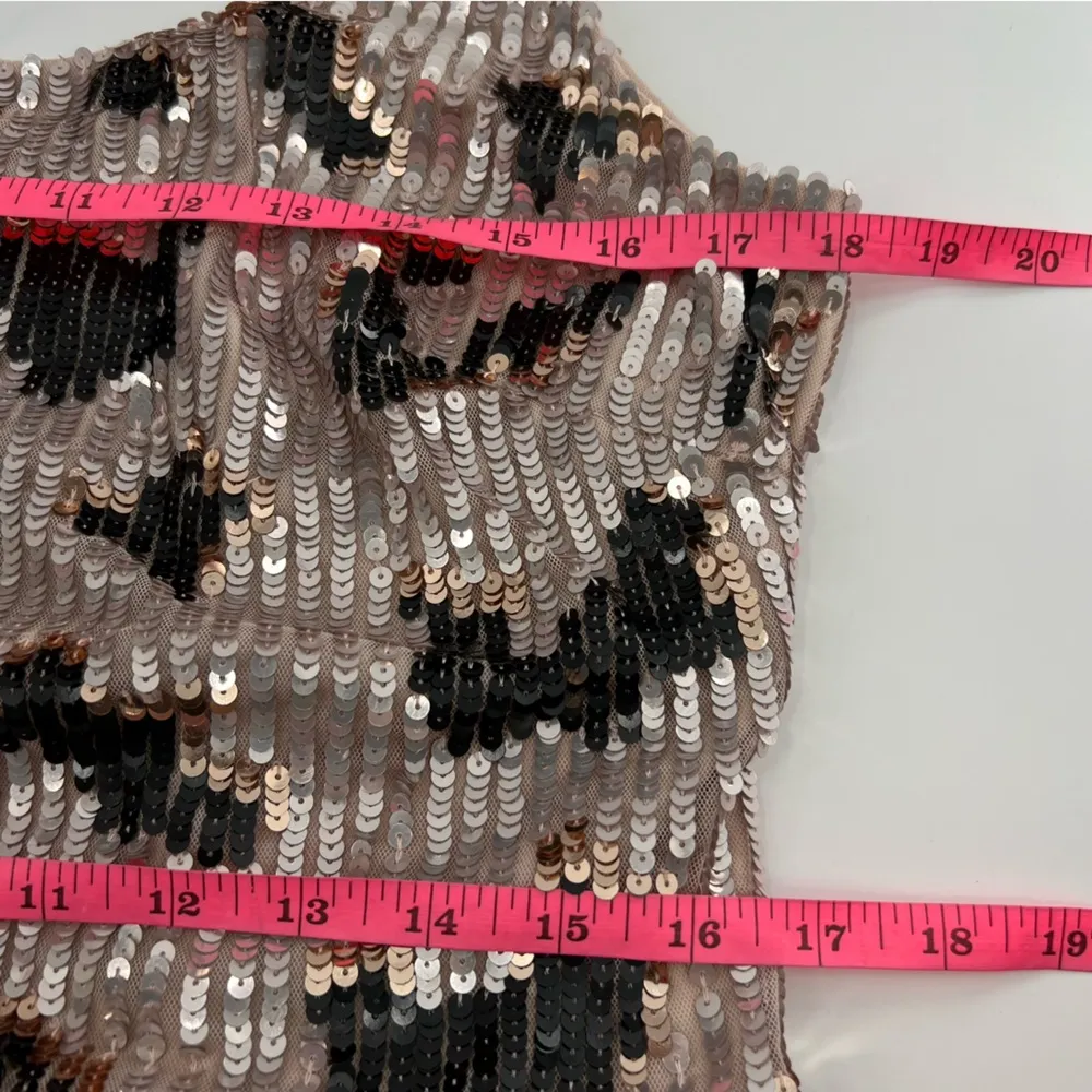 NWT Adrianna Papell sequin leopard print dress blush sz 12 - Image 8