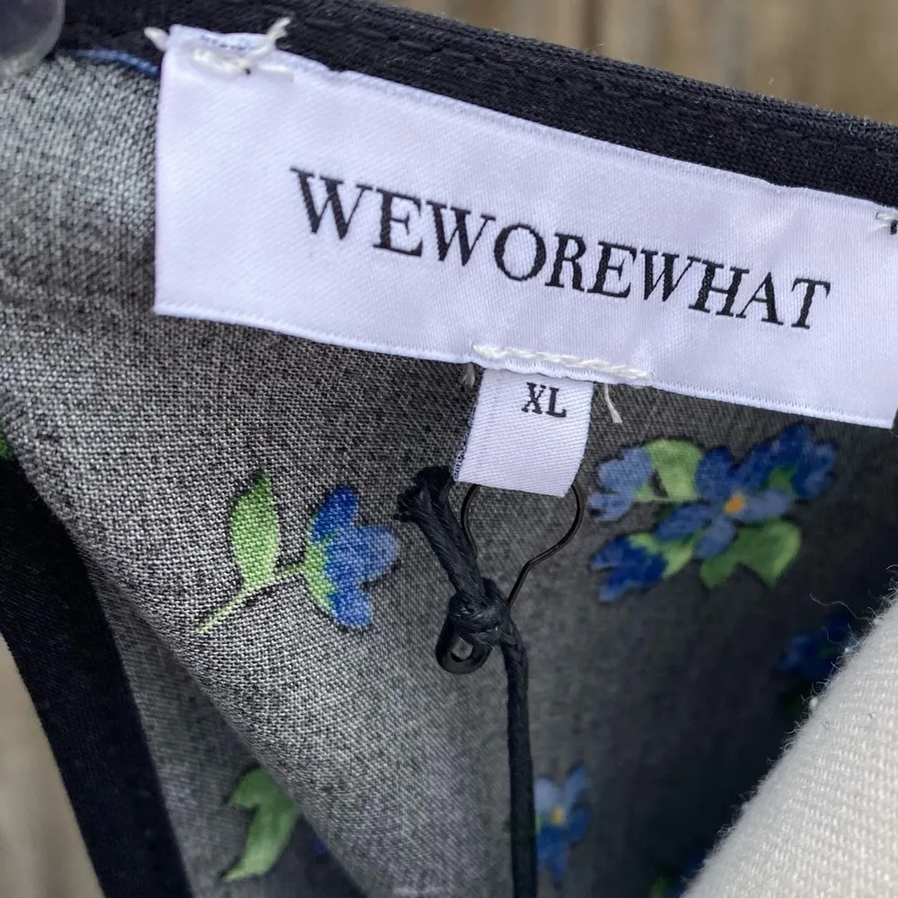 WeWoreWhat Black Watercolor Ditsy Floral Crop Top Size XL - Image 6