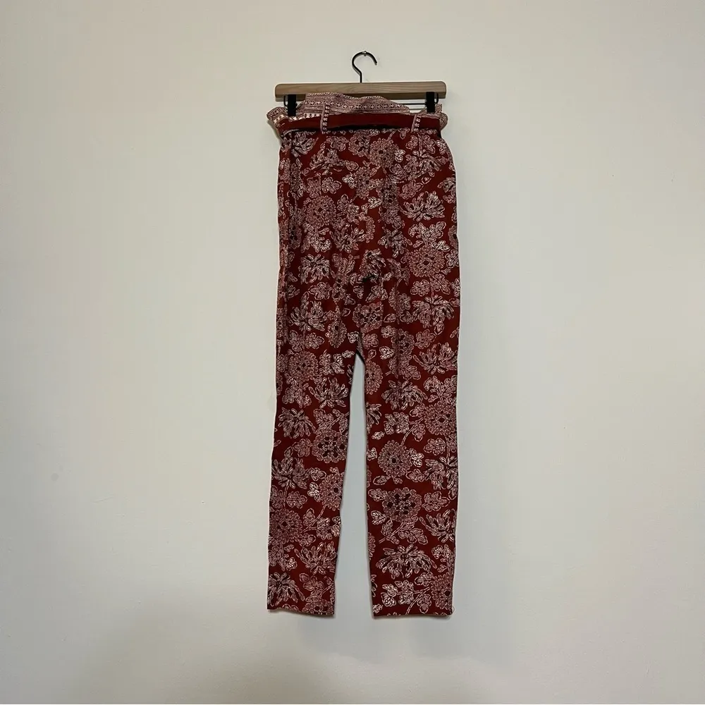 Veronica Beard Clerence Belted High-Rise Pants Rust Multi Size 4 - Image 8