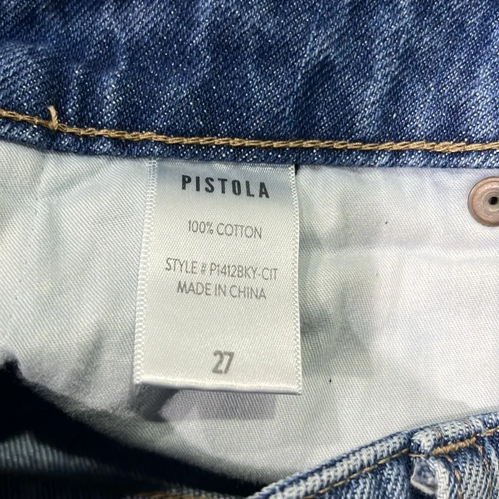 Pistola Denim Light Wash Distressed Mini Skirt Sz 27 - Image 6