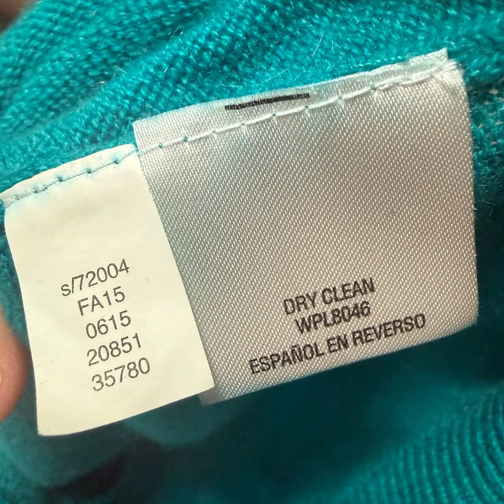 Charter Club 100% Cashmere Luxury Teal Full Zip Sweater Small - Image 5