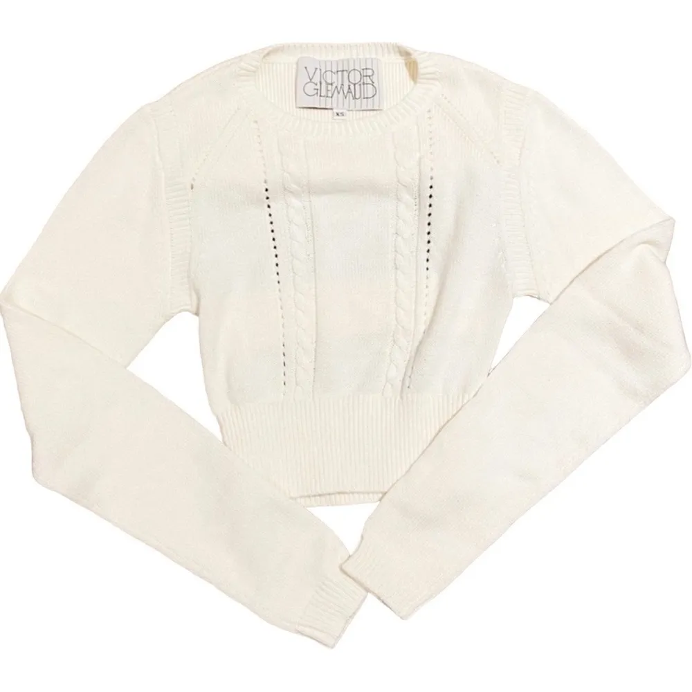 Victor Glemaud Cream Cut Out Knit Top Size XS - Image 2