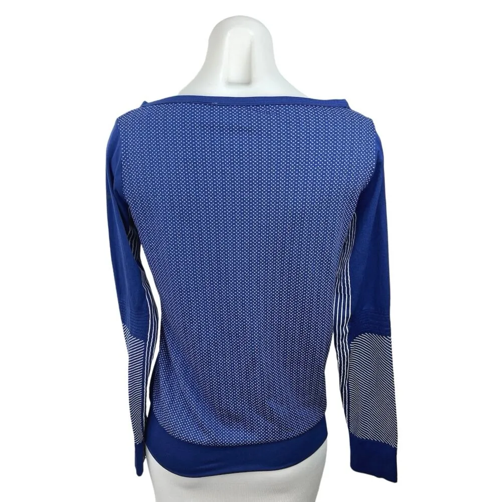 Nike Dri Fit Stay Cool Blue Crew Neck Long Sleeve Performance Activewear Shirt S - Image 2