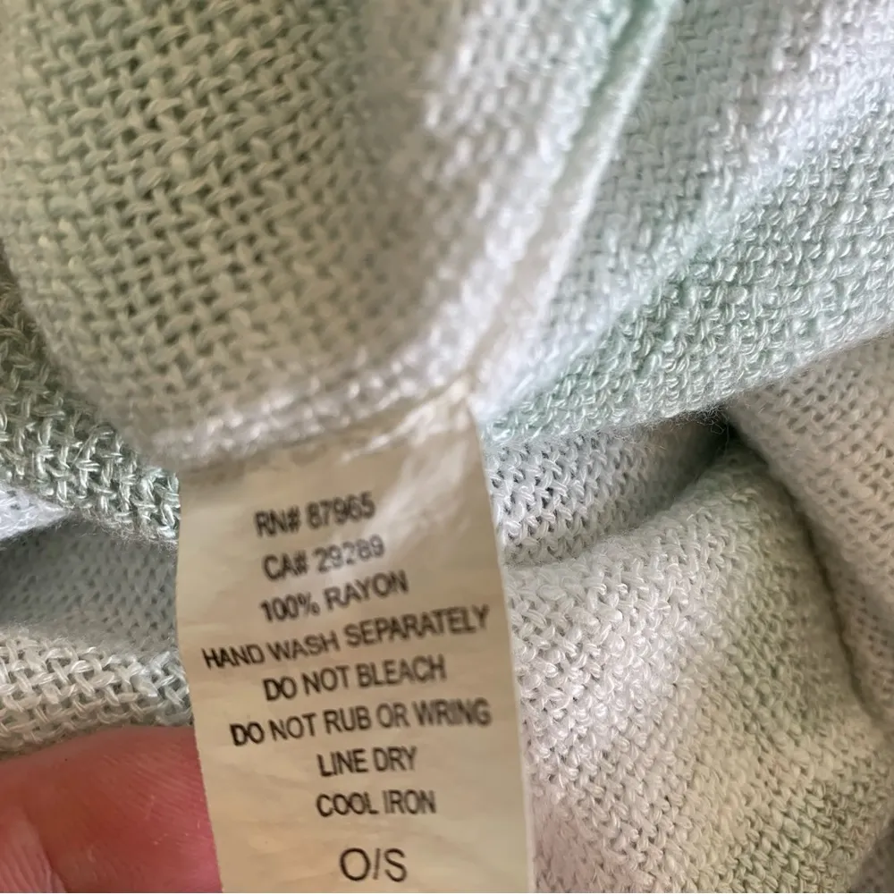 Elan Sage Green Tie Dye Rayon Blend lightweight Textured Poncho One Size O/S - Image 10