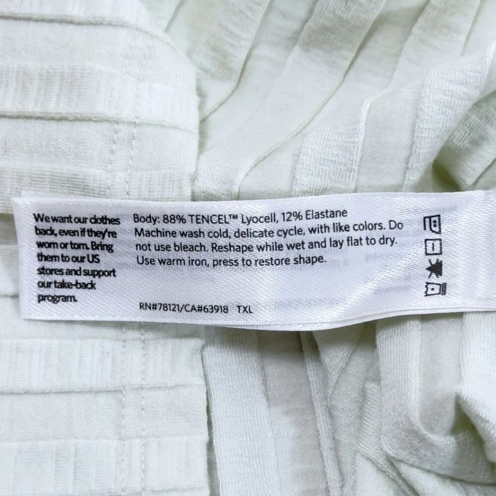 Eileen Fisher Wide Rib Stretch Ribbed Crewneck Boxy White Top Size Small - Image 6