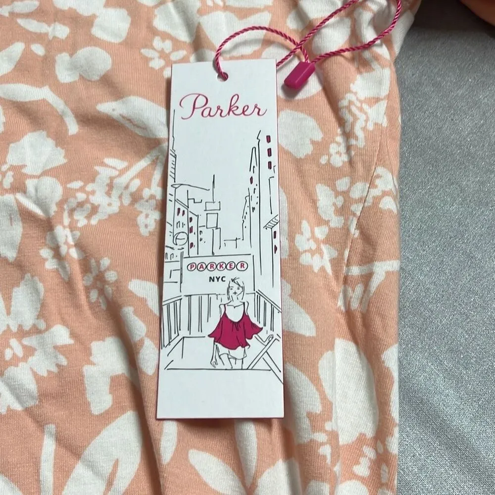 Parker Orange Floral Poppy Top Small Short Puff Sleeves Ruffles NWT $178 MSRP - Image 7