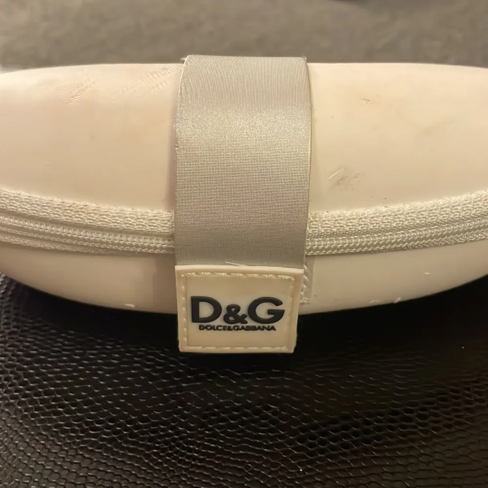 Dolce & Gabbana Wire Rim Eyeglasses Silver Rectangle White Zipper Case - Image 13