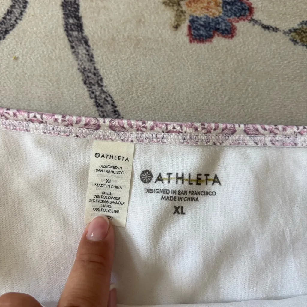 Athleta Purple Patterned Low Rise Bikini Bottom Side Cutout NWT XL - Image 4