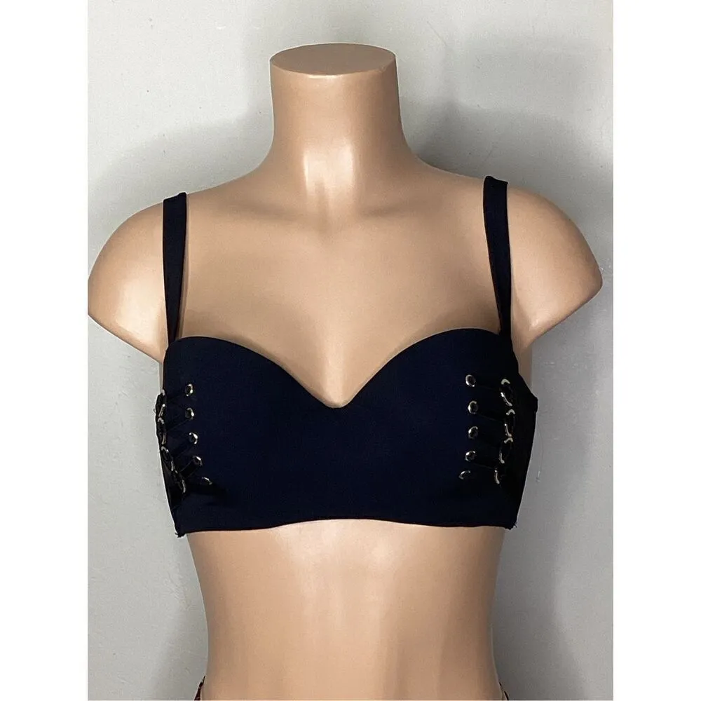 New. Honey Birdette Stevie Swim bra. 34D Black Size undefined - Image 2