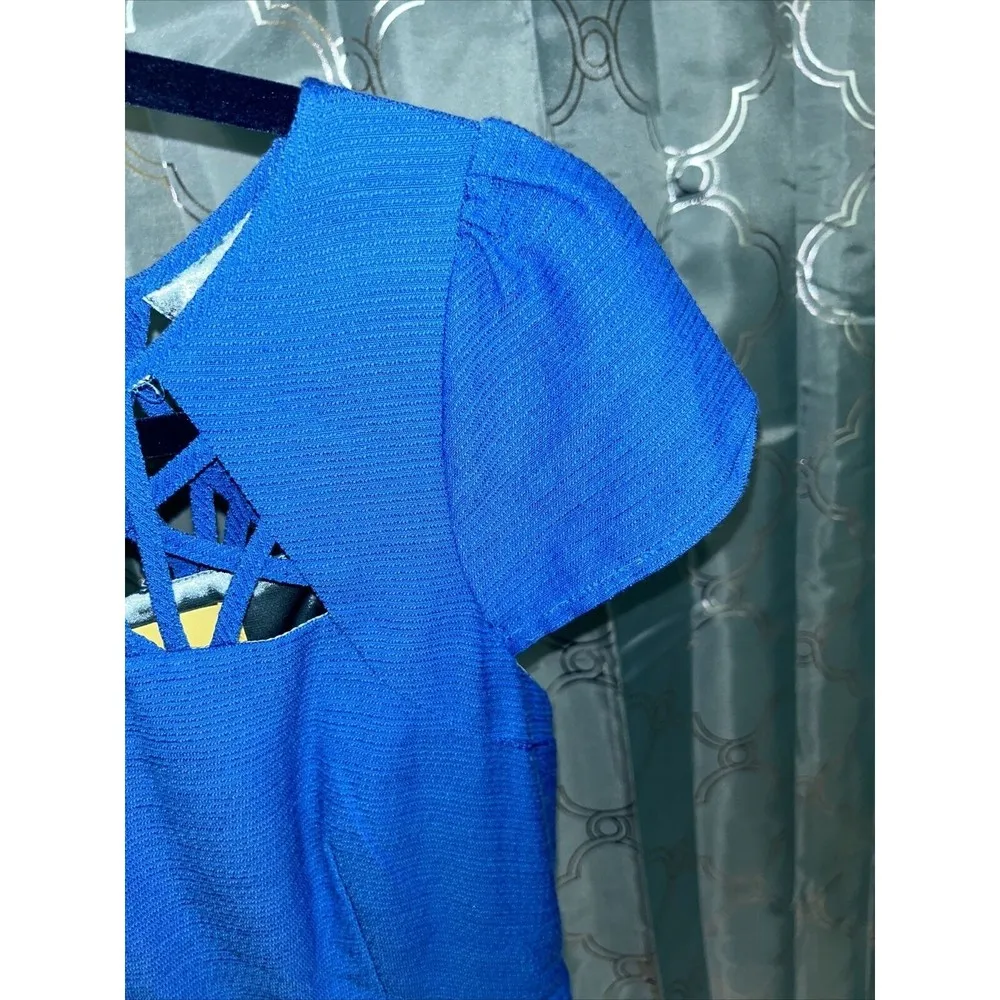 Anthropologie Maeve Dress Size 2. EUC. Blue With Lattice Top. - Image 5