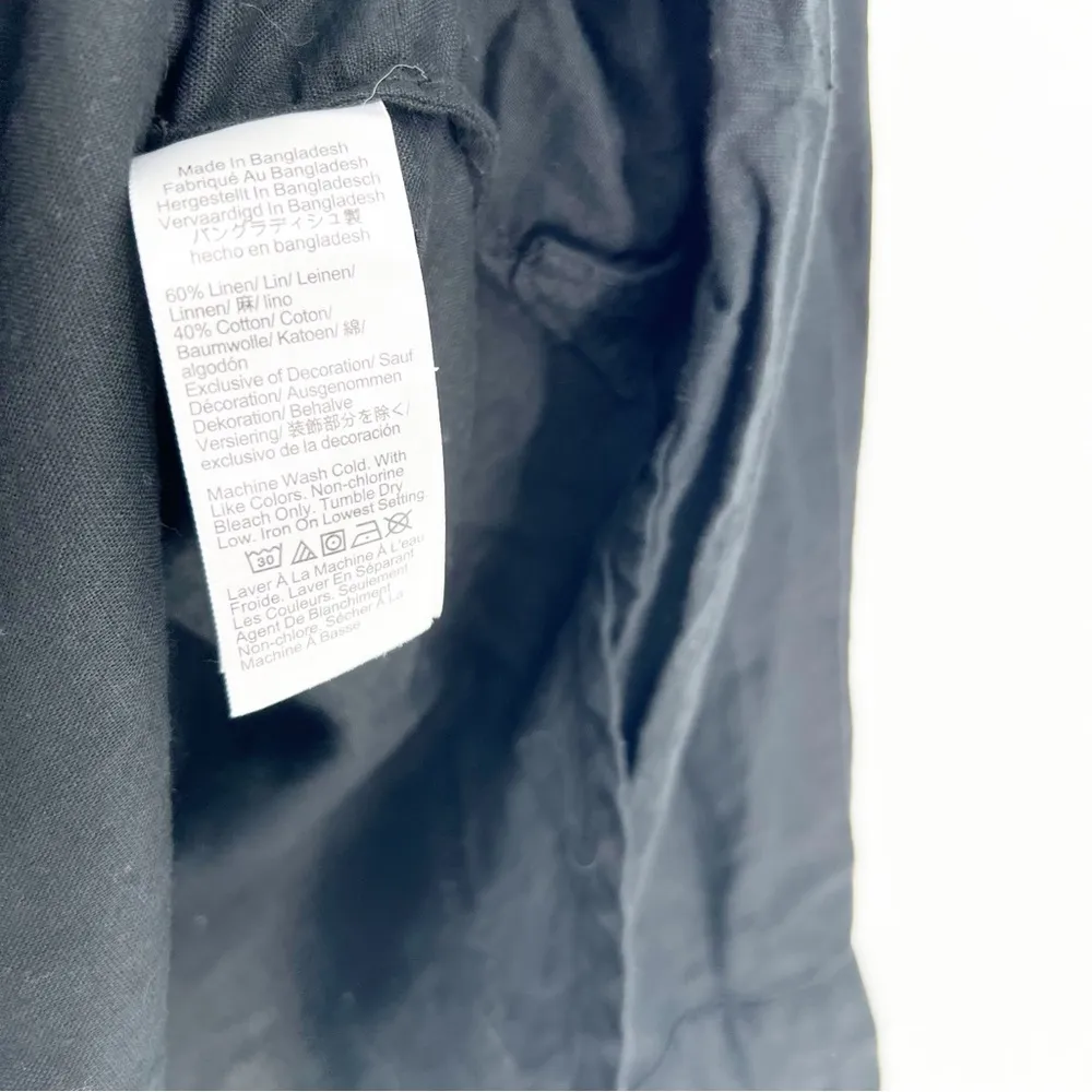 J.Crew Relaxed Fit Linen Blend Pajama Top L Black - Image 6