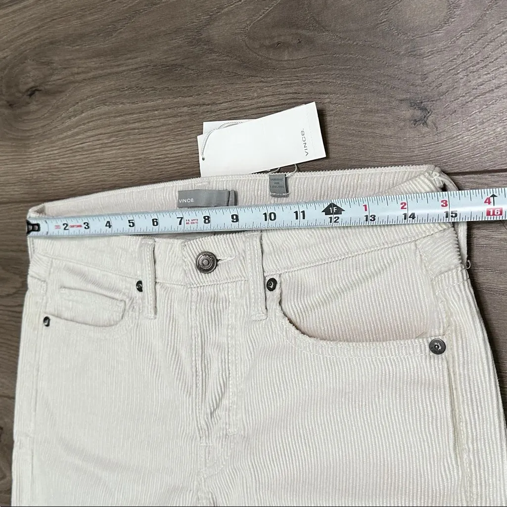 Vince‎ Union Slouch Cropped Corduroy Button Fly Straight Leg Pants Cream Size 0 - Image 7