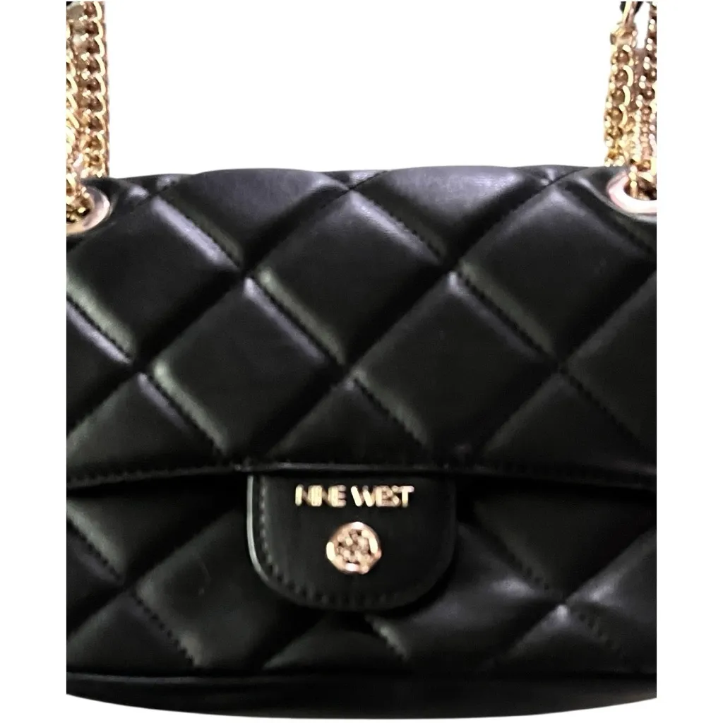 Nine West  Black Quilted Shoulder Bag - Image 5
