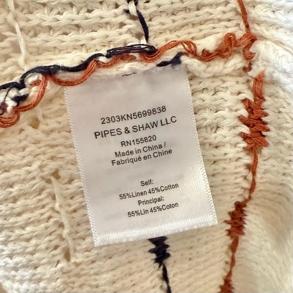 VERONICA BEARD Ceriani Knit Jacket Off White Multi Sz L - Image 8