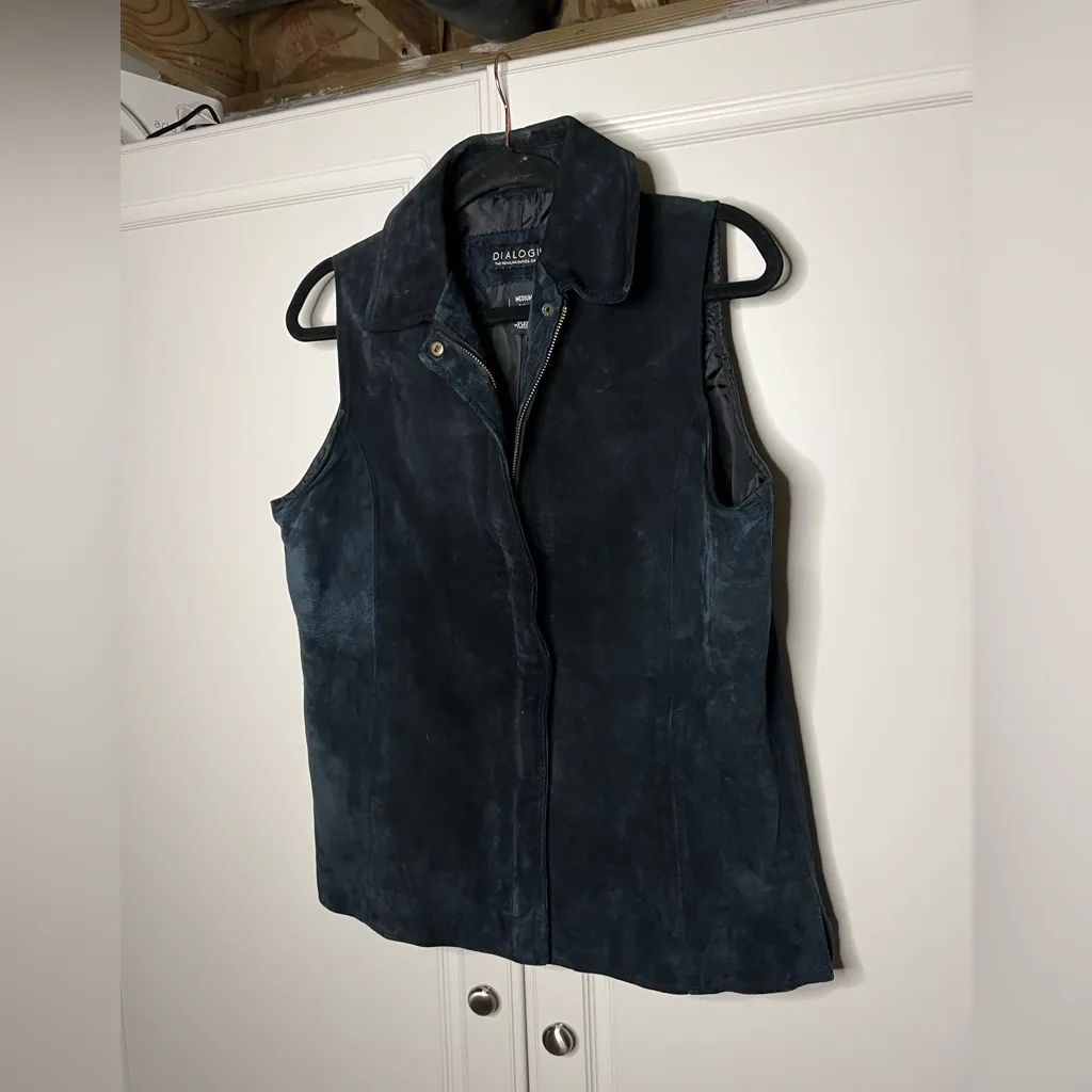 Vintage 90’s Leather Suede Vest - Image 2