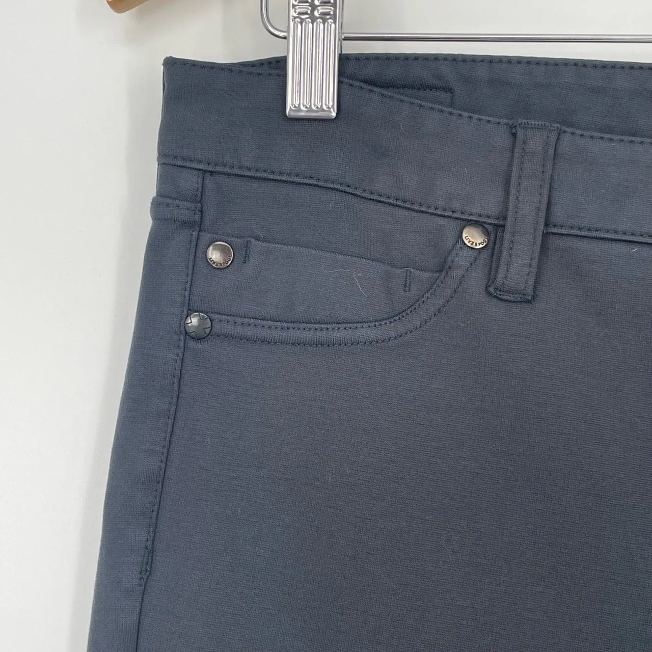 Liverpool Los Angeles Women's Navy Blue High‎ Waisted Skinny Ankle Pants Size 12 - Image 8