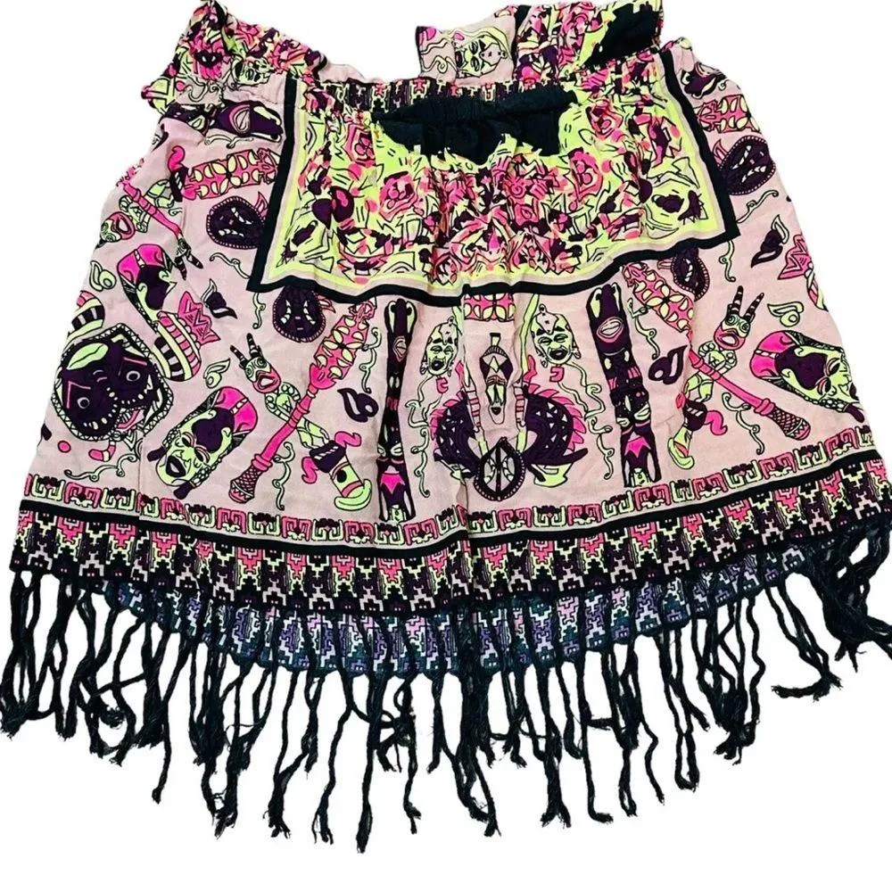 Vintage Rampage Halter Top Fringe Boho Festival Size Medium - Image 4