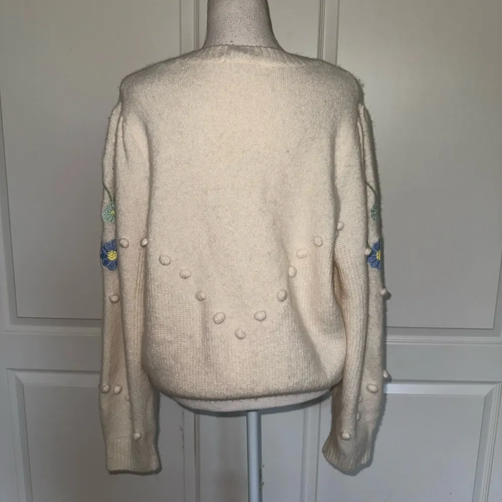 Paris Atelier & OTHER STORIES Floral Embroidery Knit Sweater Size EUR L US 12/14 - Image 6
